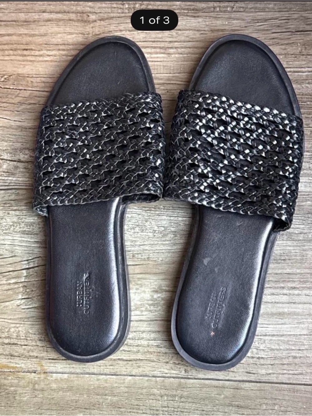 Urban Outfitters Black Woven Slide Sandals size 8